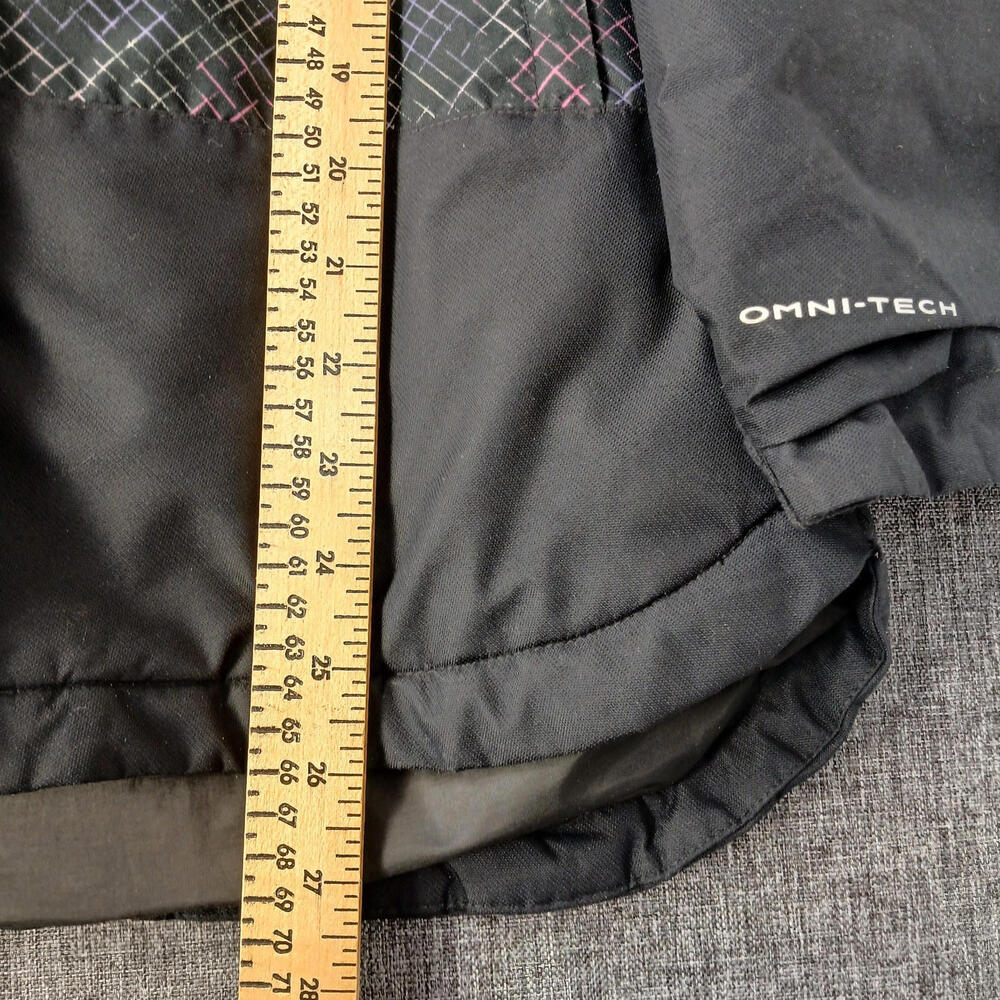 Columbia Youth Jacket L 14-16 Omni Tech Waterproof Hooded Coat Black - Picture 9 of 9